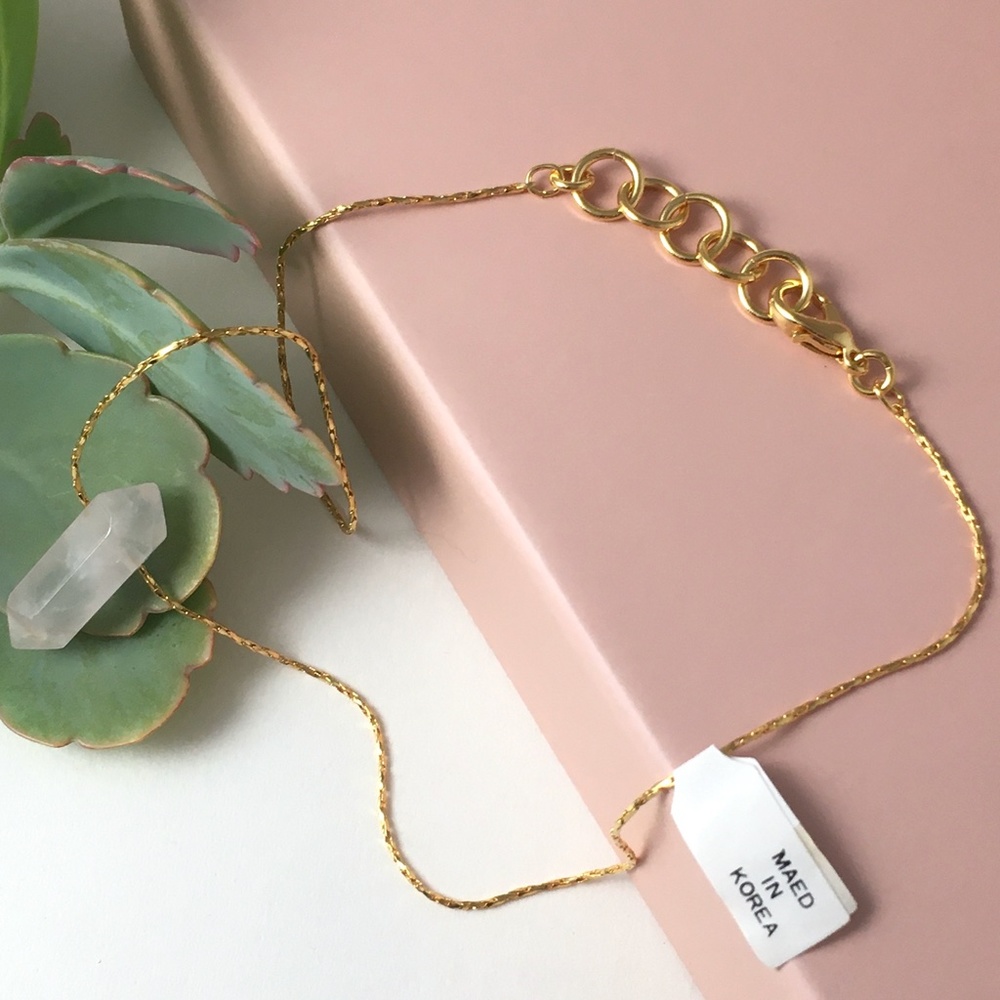 Rose Quartz Double Pointed Pendant 16” Gold Chain - Picture 7 of 8